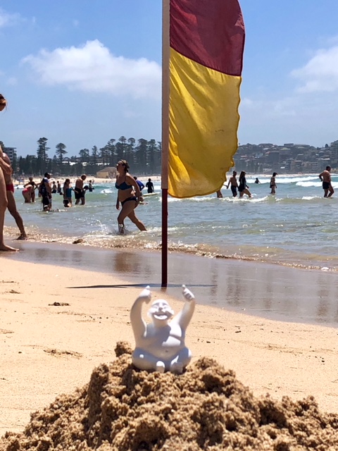 Syd spent the day girl watching and assisting the lifesaving squad at Manly Beach.